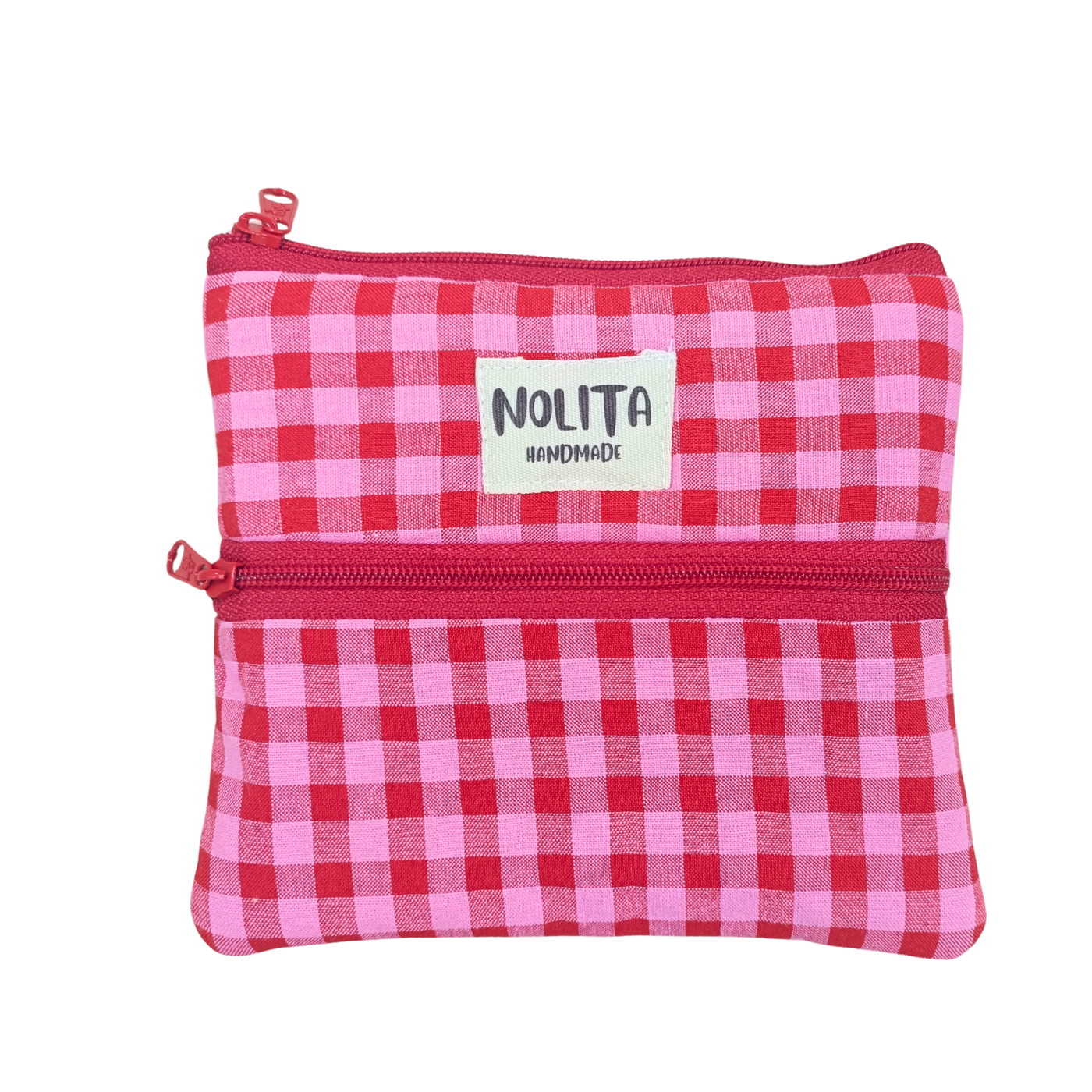 Monedero tarjetero vichy fresa