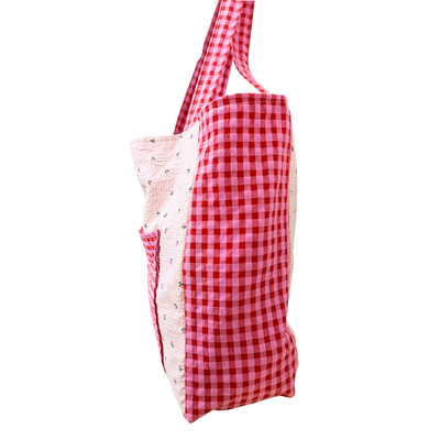 Nolita Bag Vichy Tulipanes y Fresa