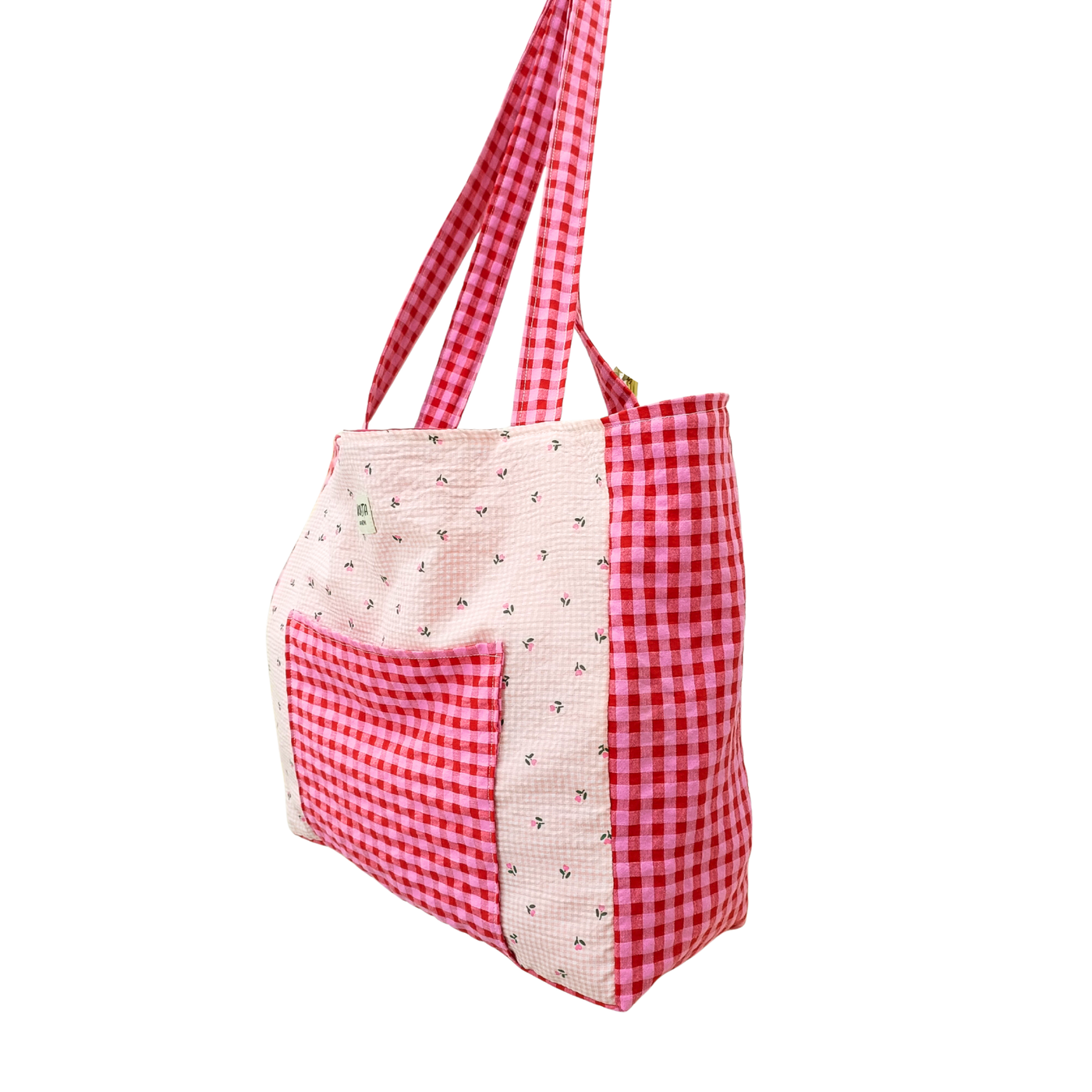 Nolita Bag Vichy Tulipanes y Fresa