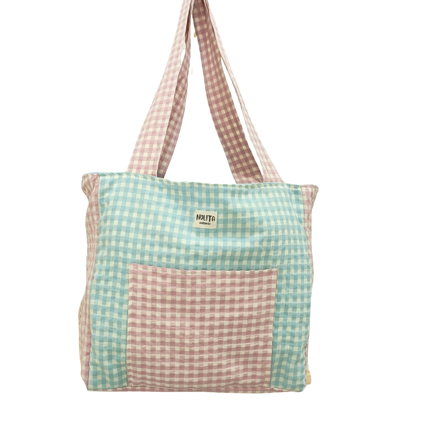Nolita Bag Vichy Azul Cielo y Rosa Empolvado