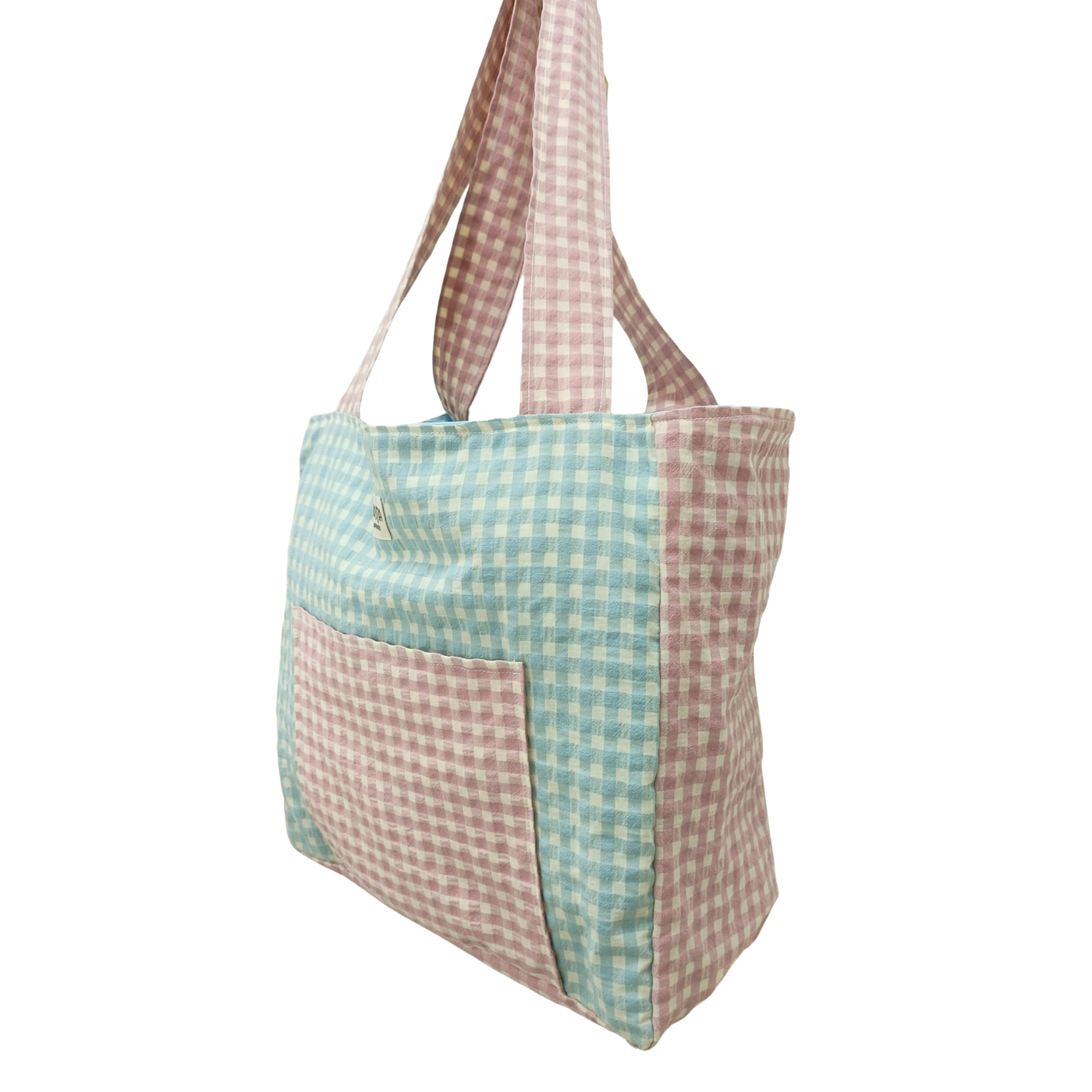 Nolita Bag Vichy Azul Cielo y Rosa Empolvado