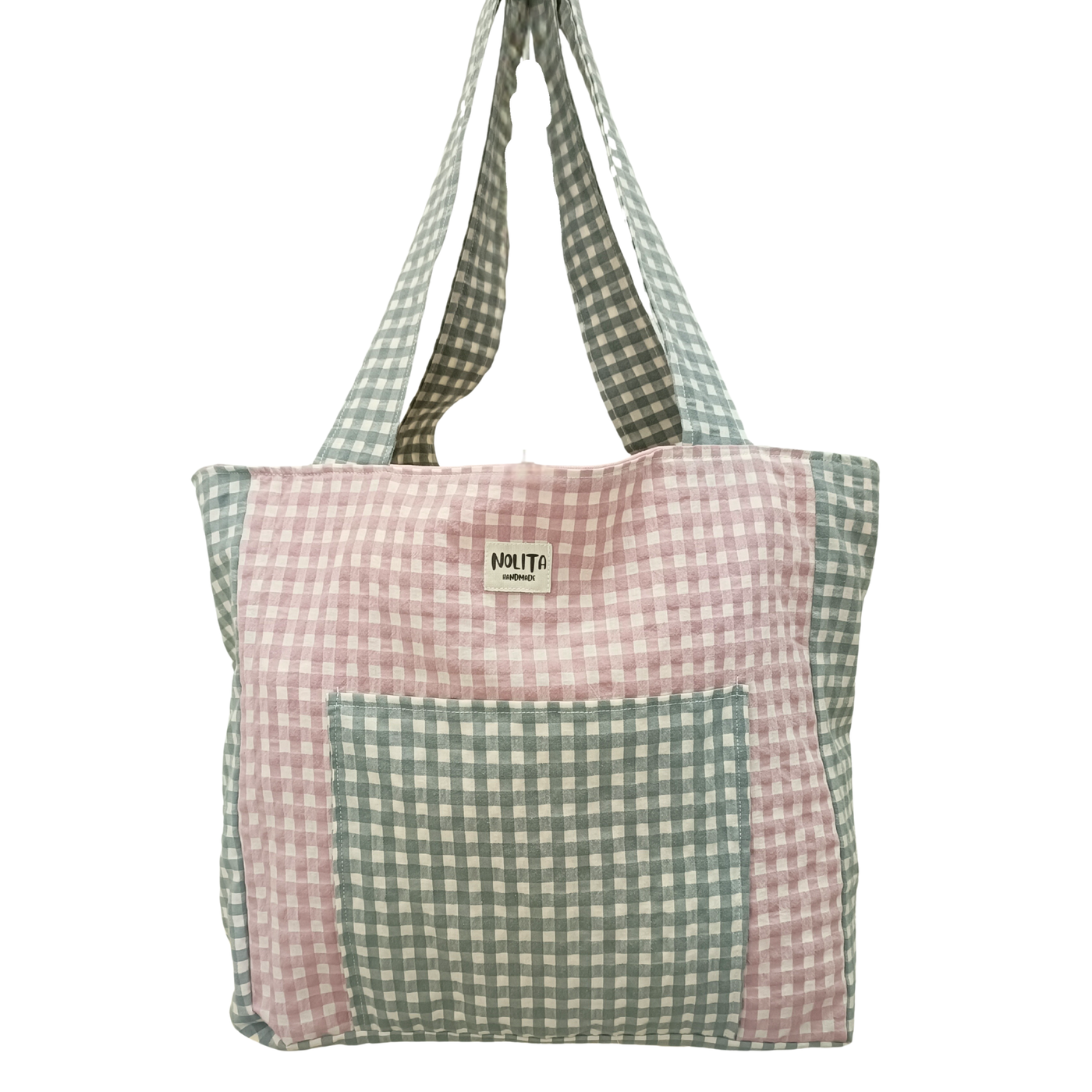 Nolita Bag Vichy Gris y Rosa Empolvado