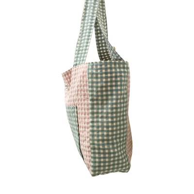 Nolita Bag Vichy Gris y Rosa Empolvado